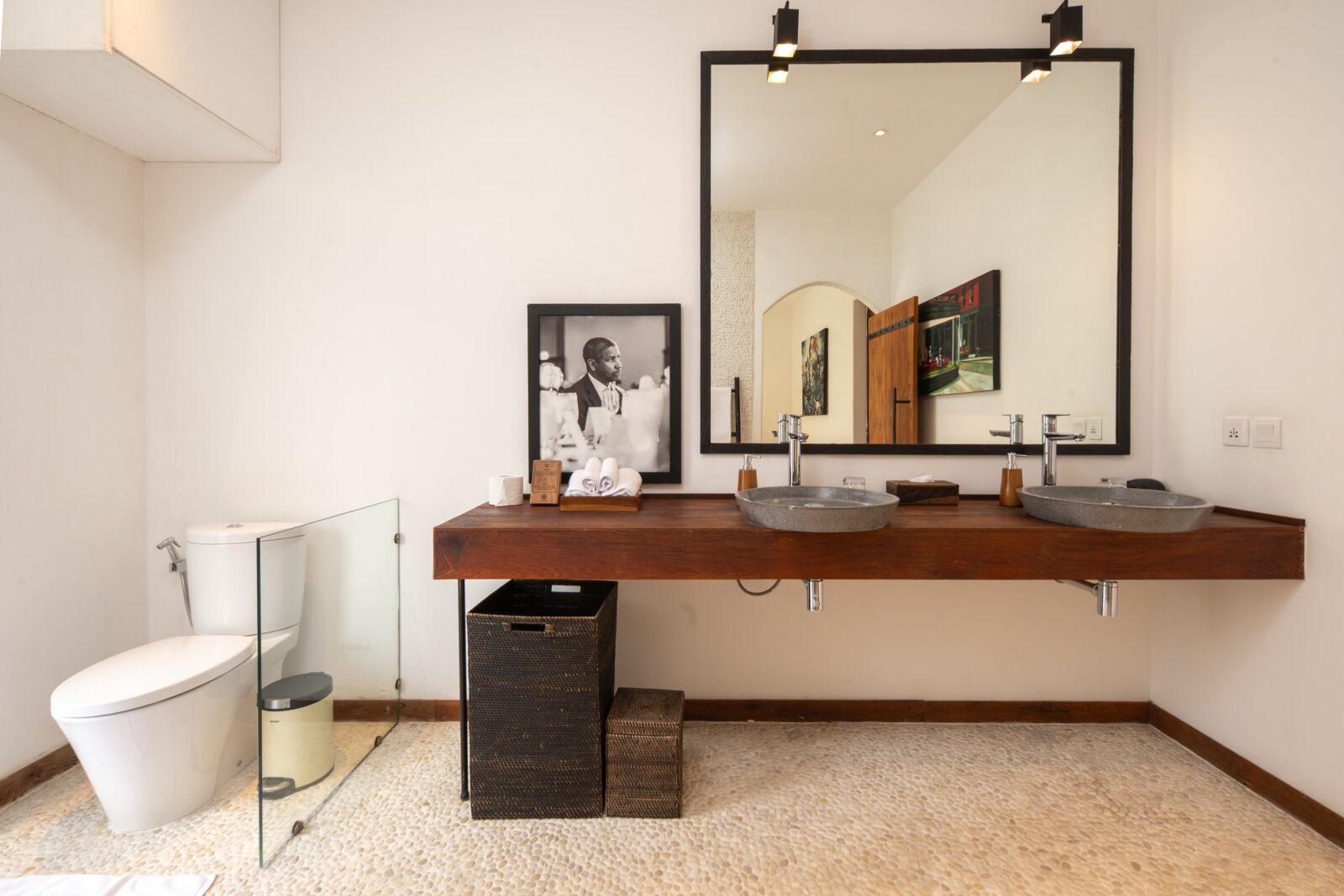 The double vanity in the garden-view bedroom's bathroom